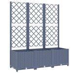 vidaXL Jardinière avec treillis Gris foncé 120x40x136 cm PP