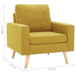 vidaXL Fauteuil jaune tissu