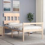 vidaXL Lit pour personne âgée et tête de lit 90x200 cm bois massif