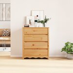Chambre de tiroirs vidaXL "DRAMMEN" 76 5x40x91 cm en bois massif de pin