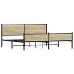 vidaXL Cadre de lit en métal sans matelas chêne sonoma 193x203 cm