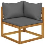 vidaXL Salon de jardin 5 Pièces avec coussin Bois d'acacia solide