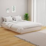 vidaXL Cadre de lit Blanc Bois massif 150x200 cm Très grand