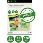 Leitz Pochette de plastification 80 Microns A4 100 Pièces