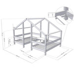 Lit cabane VILLY 2 places 90 x 160 verni