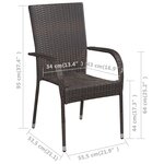 vidaXL Ensemble à manger de jardin 3 Pièces Marron