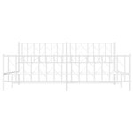 vidaXL Cadre de lit métal avec tête de lit/pied de lit blanc 200x200cm