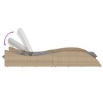 vidaXL Chaise longue avec coussin beige 60x205x73 cm résine tressée