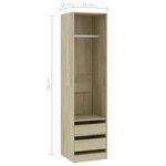 vidaXL Garde-robe avec tiroirs Chêne sonoma Bois d'ingénierie
