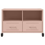 vidaXL Meuble TV rose 68x39x43 5 cm acier laminé à froid