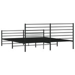 vidaXL Cadre de lit métal avec tête de lit/pied de lit noir 183x213 cm
