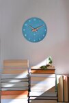 Horloge murale scandy ø 30 cm - à quartz - bleu - alba