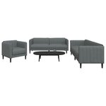 vidaXL Ensemble de canapés 3 Pièces gris foncé tissu
