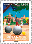 Timbre - Euromed - La pétanque - Sports de Méditerranée - Lettre internationale