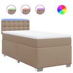 vidaXL Sommier à lattes de lit avec matelas Cappuccino 100x200 cm