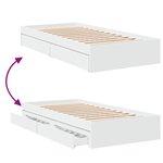 vidaXL Cadre de lit avec tiroirs blanc 100x200 cm bois d'ingénierie