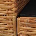 vidaXL Canapé à 2 places avec coussins Marron Rotin naturel