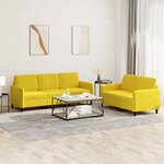 vidaXL Ensemble de canapés 2 Pièces jaune velours