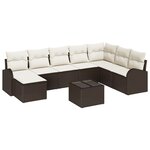 vidaXL Ensemble de canapés de jardin de 8 pièces avec coussins gris en poly rotin