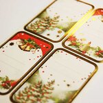 16 étiquettes adhésives de Noël - Sapins classiques