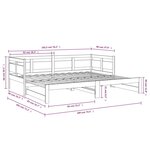 vidaXL Lit coulissant Noir Bois de pin solide 2x(90x190) cm
