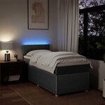 vidaXL Sommier à lattes de lit et matelas Gris foncé 90x190 cm Tissu