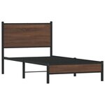 vidaXL Cadre de lit en métal avec tête de lit chêne marron 80x200 cm