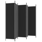 vidaXL Cloison de séparation 6 panneaux Noir 300x200 cm Tissu