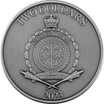 Monnaie en argent 2 dollars g 62.2 (2 oz) millésime 2023 calendars haab calendar 2