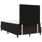 vidaXL Lit à ressorts avec matelas noir petit double en tissu