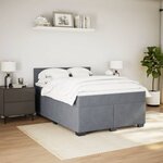 vidaXL Sommier à lattes de lit et matelas Gris foncé 160x200cm Velours