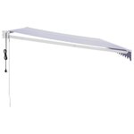 vidaXL Auvent rétractable automatique bleu et blanc 5x3 m