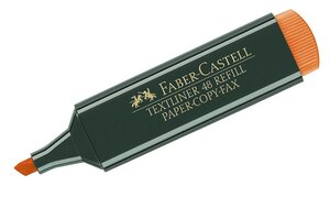 Surligneur 'TEXTLINER 48 Refill' Rechargeable Pointe Biseautée 1- 5 mm Orange Fluo FABER-CASTELL