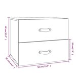 vidaXL Table de chevet murale Gris 50x36x40 cm