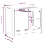 vidaXL Meuble TV Marron miel 70x36 5x52 cm Bois de pin massif