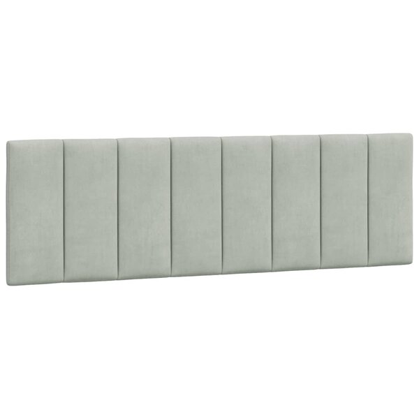 vidaXL Coussin de tête de lit gris clair 160 cm velours