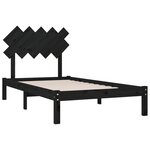 vidaXL Cadre de lit Noir 100x200 cm Bois massif