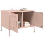 vidaXL Table basse rose 68x50x50 5 cm acier laminé à froid