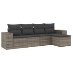 vidaXL Salon de jardin 5 Pièces avec coussins gris résine tressée