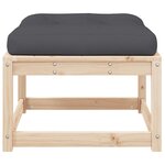 vidaXL Repose-pied de jardin avec coussins bois de pin massif