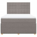 vidaXL Sommier à lattes de lit avec matelas Taupe 160x200 cm Tissu