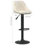 vidaXL Tabourets de bar lot de 2 crème velours