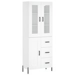 vidaXL Buffet haut Blanc 69 5x34x180 cm Bois d'ingénierie