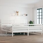 vidaXL Cadre de lit Bois de pin massif 200x200 cm Blanc
