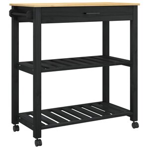 vidaXL Chariot de cuisine MONZA Noir 84 x 40 x 88 5 cm
