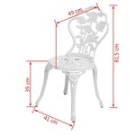 vidaXL Chaises de bistro 2 Pièces Aluminium coulé Blanc