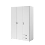 Armoire VARIA - blanc - 3 portes + 2 tiroirs - 120 x 185 x 51 cm