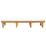 vidaXL Chaise longue pliante avec coussin Bois d'acacia solide