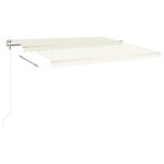 vidaXL Auvent manuel rétractable avec poteaux 4 5x3 5 m Crème