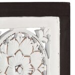 vidaXL Panneau mural sculpté à la main MDF 40x40x1 5cm Marron et blanc